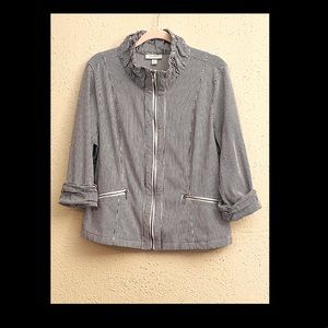 Dressbarn Jacket, white and dark blue stripes